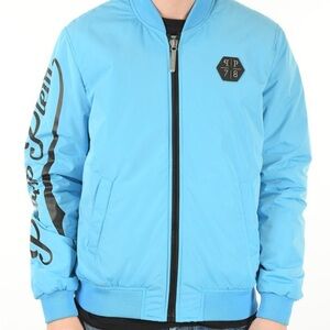 Philipp Plein Sky Blue Bomber Jacket